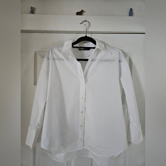 Zara Tops - Zara Oversized White Button-down Shirt XS